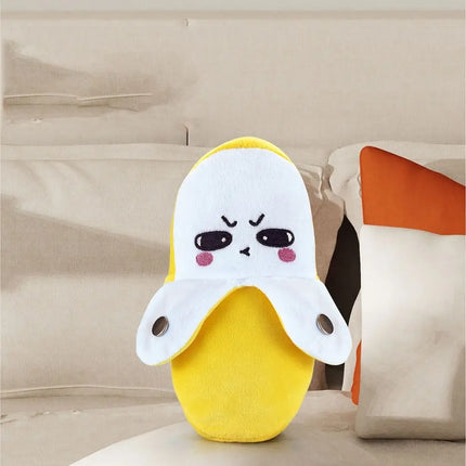 Creative Fruit Induction Metronome Cute Sensory Banana Plush Toy Interactive Playing Joint Sound Squeaky