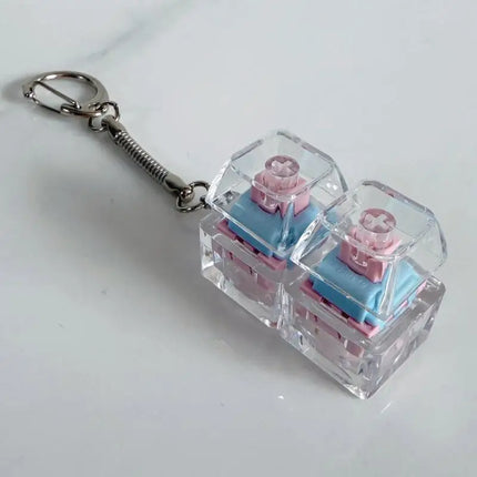 Crystal Keycap Keychain 1/2/3/4/9 Key Keyboard Fingertip Clicker Stress Relief Decompression Toy