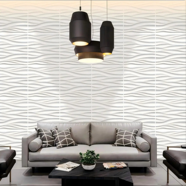 30x30cm Three-dimensional Wave Wall Panels Interior Wall Decor Paintable Wallpaper 3D Wall Decor Covering Panels For Living Room