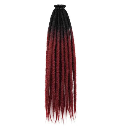 24 Inch Handmade Crochet Synthetic Fiber Hair Extensions, Soft Dreadlock Style, African Hip Hop Look, Suitable for Daily Wear.