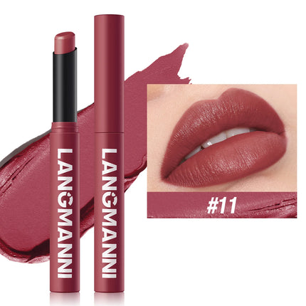 12 Color Matte Lipstick Pencil Waterproof Long Lasting Non-Stick Cup Lip Stain Tint Cosmetic Nude Lipstick Pen Makeup Cosmetics