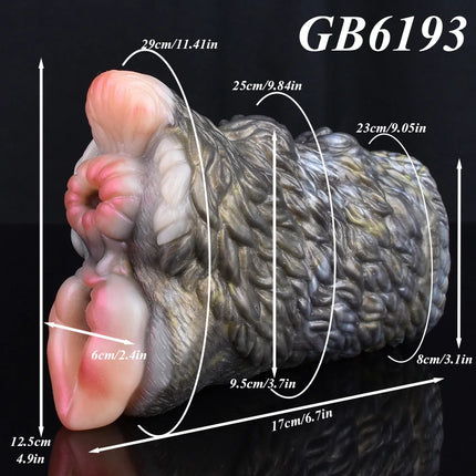 GEEBA New Dual Hole Animal Horse Masturbation Cup Soft Silicone Male Masturbator Realistic Vagina Prostate Massage Pussy Sex Toy
