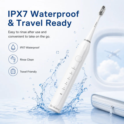 Dr.Yadent Sonic Electric Toothbrush for Adults 5 Modes Rechargeable Toothbrush IPX7 Waterproof 6 Brush Heads Type-C Gum Care