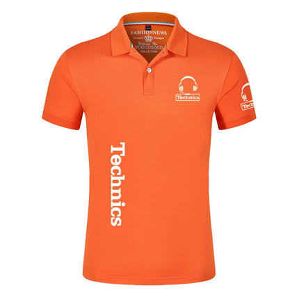 2025 Summer Men's Technics DJ Logo Print Popular High-Quality Lapel Collar Design Solid Color Comfortable Breathable Polo Shirt
