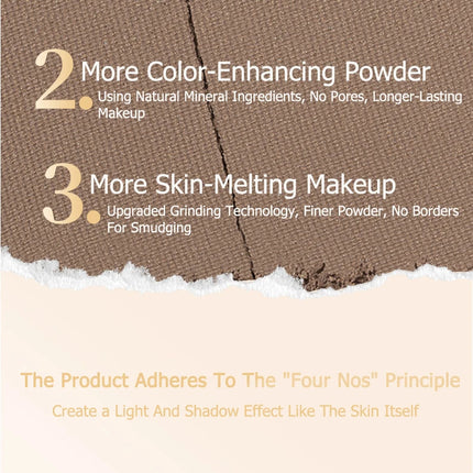 VEECCI 4 Color Contour Palette Powder Matte Shimmer Bronzer Highlighter Brighten  Nude Tones Longlasting Facial  Makeup