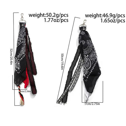 Salircon 2Styles New HipHop Ribbon Waist Pants Chain Trousers KeyChain Men Trend Handkerchief Charm Bag Pendant Keyring Jewelry
