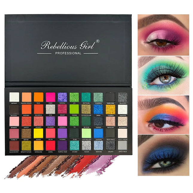 50 Color Gift Eyeshadow Tray,Professional Makeup Artist nude Warm Tone Pearlescent Matte Color for Carnival/Daily/Party