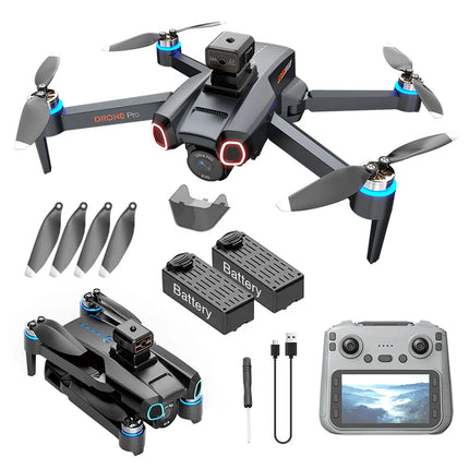S814 Foldable Drone with Screen Remote Control, Brushless Motor, Obstacle Avoidance, Dual Camera, Optical Flow Hovering, Under 249g No Registration Required