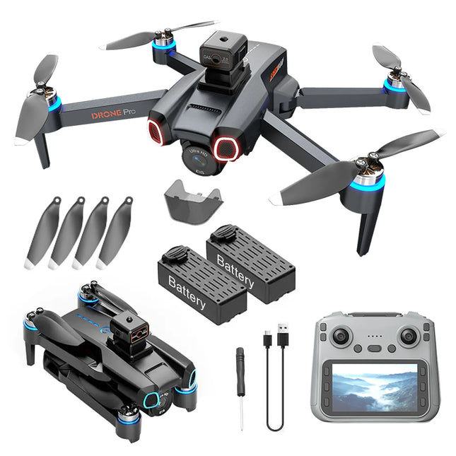 S814 Foldable Drone with Screen Remote Control, Brushless Motor, Obstacle Avoidance, Dual Camera, Optical Flow Hovering, Under 249g No Registration Required