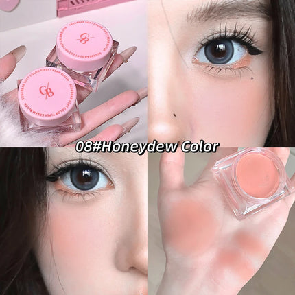 Gegebear Soft Blush Cream Tender and Multi-color Korean Style Contouring Lip Gloss Multi-purpose Rouge Cream