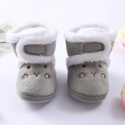 Infant Toddler Baby First Walkers Winter Thick Warm Newborn Shoes For Girls Boys Soft Fashion Bear Baby Boy Girl Shoes 0-9Month