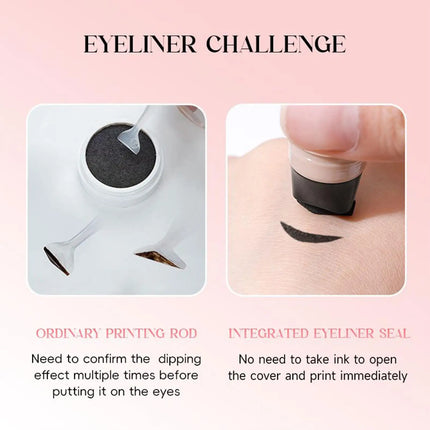 Rotating Eyeliners Stamp Pen Waterproof Sweat-Resistant One-Touch Application Liquid Eyeliners Smudge-Proof Daily Makeup