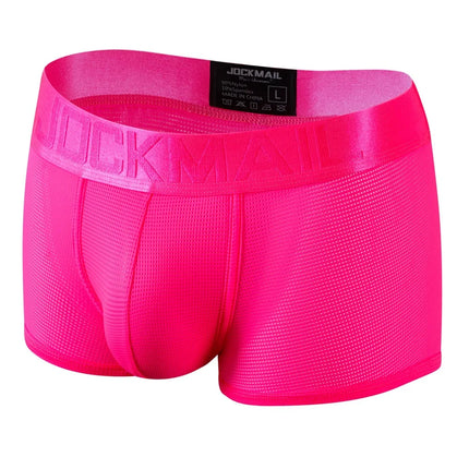 JOCKMAIL Sexy Underwear Mens Flat Corner Pants Ice Silk Breathable Youth Quadrangle Pants Guard Pants Mesh Quick Drying