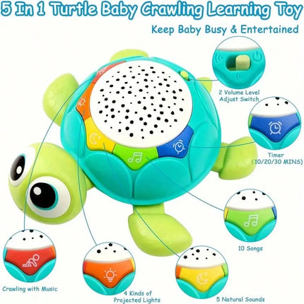 Baby Toys Musical Crawling Turtle Baby Toys with Light Sound Remote Crawling Elephant STEM Children's Early Developmental Gift