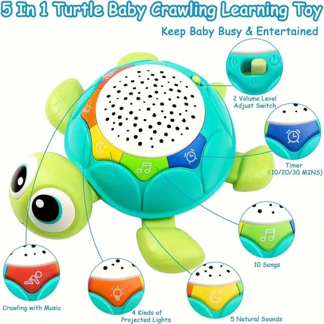 Baby Toys Musical Crawling Turtle Baby Toys with Light Sound Remote Crawling Elephant STEM Children's Early Developmental Gift