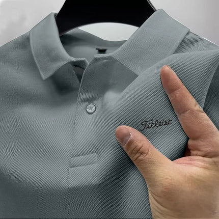 New fashion hot selling men's minimalist printed polo T-shirt, men's summer fashionable golf suit, casual, skin-friendly and bre