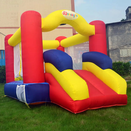 Outdoor Bounce House with Slide Inflatable Bouncer Backyard Playground Sets with Blower, Dart Target Game for Kids 6.6x9.6x5.8ft