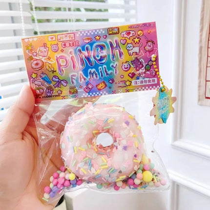 Taba Squishy Cake Doughnut Stress Relief Toy, Extra Large Sensory Fidget Toys for Kids Adults Anxiety Relaxation Squeeze Gift