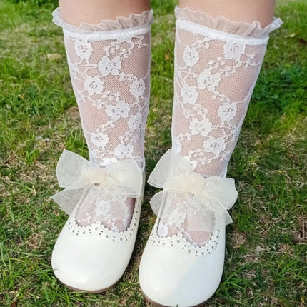 Newborn baby Lace Mesh Socks Girls Infant Stockings babies long sokken Summer thin Toddler Princess Knee High Socks