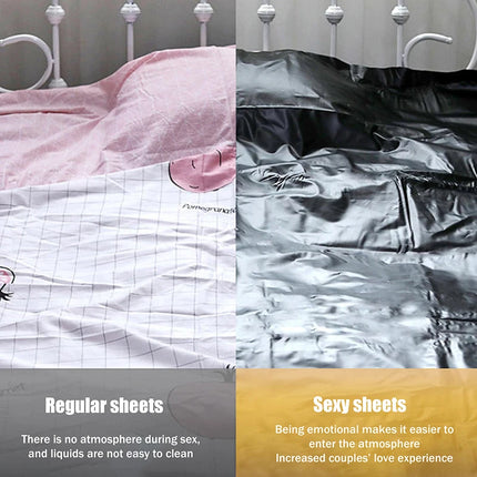 Waterproof Sex Sheets Wetlook Bed Cover for Couples Adult Game Lubricants Compatible Flirt Bondage Tool for Wet Play