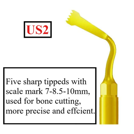 Finer 1pcs Dental Piezosurgery Tip Bone Surgery Tip Ultrasonic Bone Cutter Exelcymosis Dental Surgery Tip Fit Mectron Woodpecker
