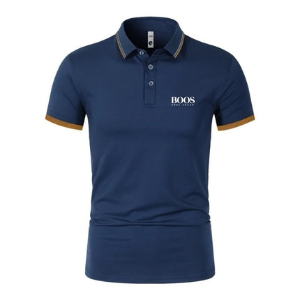 New men's high-quality short-sleeved polo shirt, summer fashion, casual, comfortable, cool, breathable T-shirt top