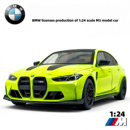 1:24 BMW M3 G80 Coupe Alloy Sports Car Model Diecasts Metal Racing Car Vehicles Model High Simulation Sound and Light Kids Gifts