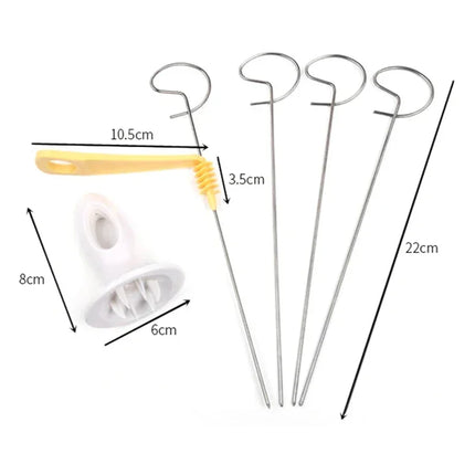 6 Set Spiral Potato Cutter with 4 Stainless Steel Sticks Spiralizer Chips Maker Reusable Potato Twister Kitchen Gadgets