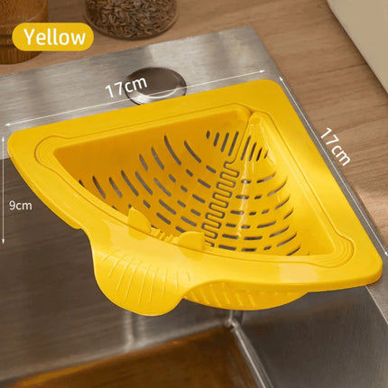 Separate Anti-leak Sink Drain Basket Filter Quickly Triangle Kitchen Sink Filter Strainer Magnetic Badge Holder