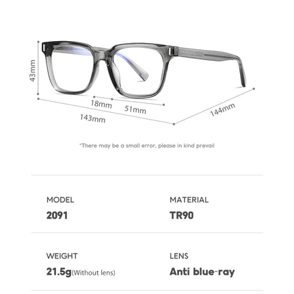 JMISUS Fashion Square Prescription Glasses Women Men Photochromic Progressive Myopia Optical Eyewear Lenses with Custom Recipe
