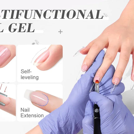 Saviland 100g Builder Nail Gel White Nude Pink Nail Extension Gel Multifunctional Nails Art Gel Polish Soak Off UV for Salon DIY