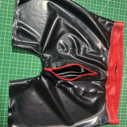 Latex Men's Rubber Shorts with Crotch Zipper Underwear Bodysuit Fetish Wear Ensemble