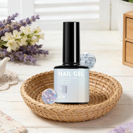 Pearl White Gel Nail Polishing 7.3ml Glitter Quick Dry Long Lasting Enamel Pearl White Nail Gel for Women Teens Mothers Salon
