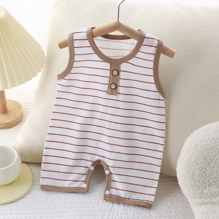 Summer Sleeveless Baby Rompers 0-2Y Striped Onesies for Newborn Baby Boy Infant Girl Striped Jumpsuit Baby Clothing
