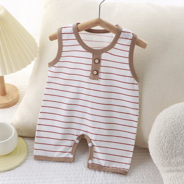 Summer Sleeveless Baby Rompers 0-2Y Striped Onesies for Newborn Baby Boy Infant Girl Striped Jumpsuit Baby Clothing
