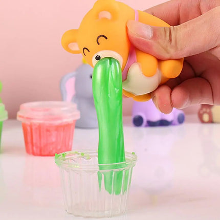 Animal Slime Squeeze Toy Puking Sucking Stress Relief Toy, Reusable Colorful Slime, Relieve Stress Toy Christmas Gifts For Kids