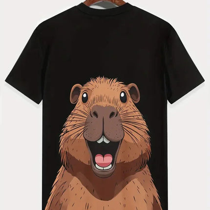 3D Print Funny Capybara Graphic T Shirt For Men Women Cute Animal Capybara T-Shirts Summer Casual Fashion Loose Kids Tees Tops