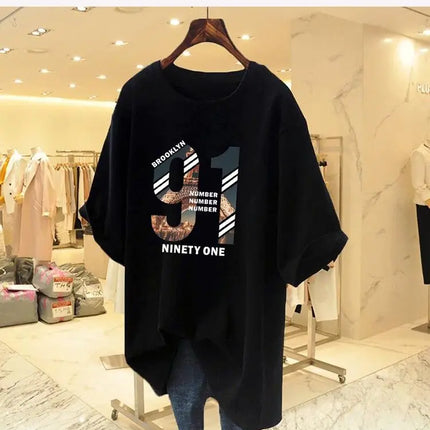 Summer Digital Building Print Cotton Basic T-shirt Women Fashion Casual O-neck Short Sleeve Top Tee Loose Oversized Y2k Pullover