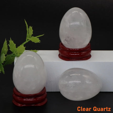 30x40mmNatural Crystal Stone Yoni Egg Polished Amethyst Quartz Healing Mineral Ball Kegel Exercise Massage Craft Home Decor Gift