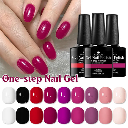 8ml 1-Step Gel Nail Polish No Need Base Top Coat Quick Dry Red Pink Semi Permanent UV/LED Varnishes DIY Nail Art Manicure Vernis