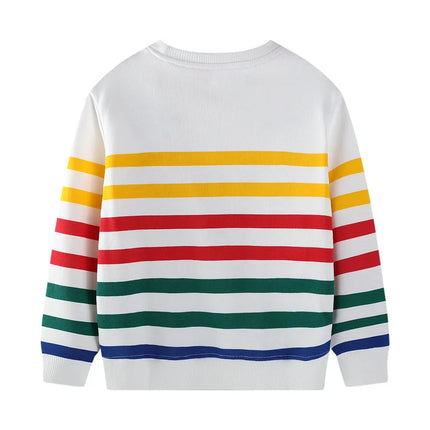 Jumping Meters 2-7T 2025 Design Striped Boys Sweatshirts Truck Car Embroidery Hooded Shirts Kids Clothes Long Sleeve Autumn Tops
