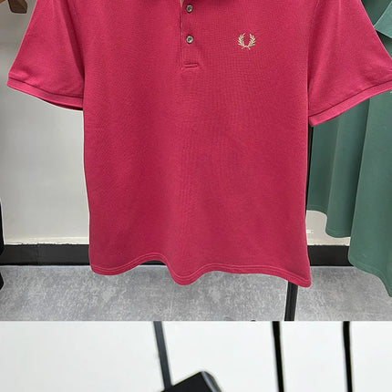 2025 Men's Embroidered Casual Polo Luxury Clothing High-Quality Brand 2024 Cotton Lapel Short Sleeved Summer 100%