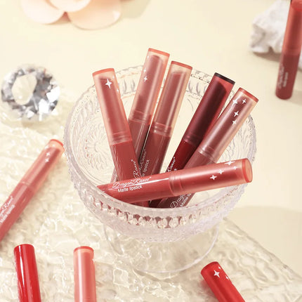 Nude Matte Lipstick Waterproof Nude Pink Lip Sticks Not Fading Sexy Red Velvet Lipsticks for Women Make Up Lasting Lip Cosmetics