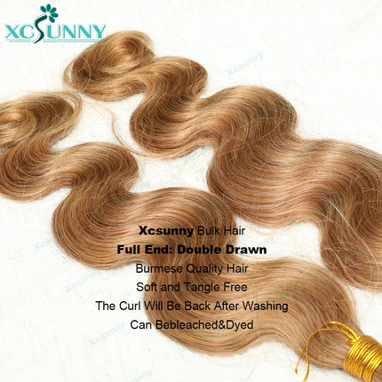 Body Wave Braiding Human Hair 27 Double Drawn Bulk Human Hair For Braiding Blonde Bundles Boho Braids Human Hair Color 30