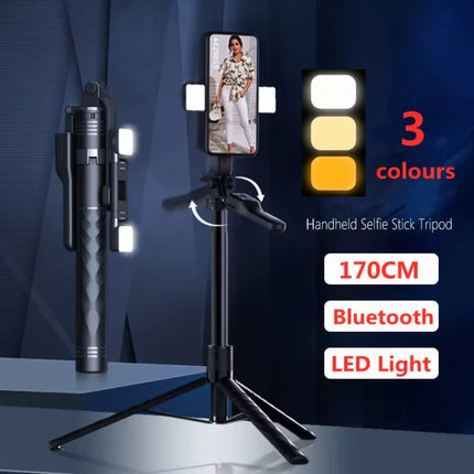 FGCLSY New Tripod for Smartphone Camera,Stand with Bluetooth shutter and light,Wireless Selfie Stick brackets with Phone Holder