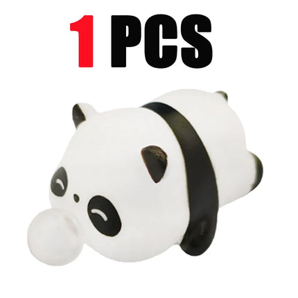 Cute Animal Bubble Squeeze Toys, Panda & Pig Slow Rebound Squishies Office Gags and Stress Relief Viral Desk Gadgets for Pranks