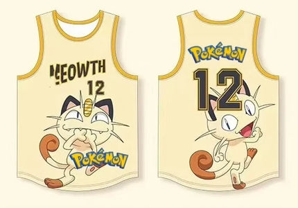 Pokemon Snorlax 12 Basketball Jersey - Sleeveless Tank Top, Anime Streetwear for Men Women Kids, Breathable Summer Sports Vest