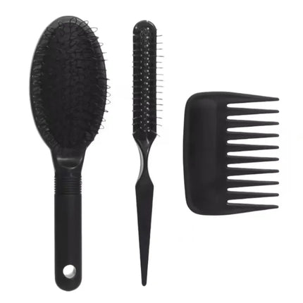 3Pcs Wig Brush Comb Set, Loop Wig Brush Hair Extension Wide-Tooth and Edge Combs for Human Wigs and Synthetic Extension