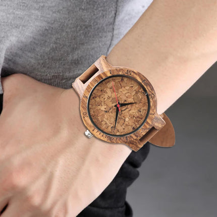 Unique Irregular Pattern Display Wood Watches Quartz Timepiece Men's Genuine Leather Casual Hot Fashion Male Wooden Clock reloj