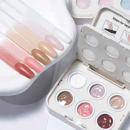 6 Colors Cushion Gradient Painting Gel Pink Ombre Patting Gel Polish UV/LED Blush Blooming Aura Manicure Gel Nail Polish Tools